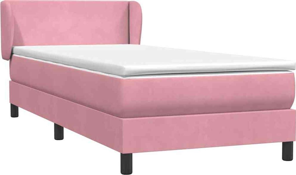 Boxspringbett mit Matratze Rosa 80x220 cm Samt