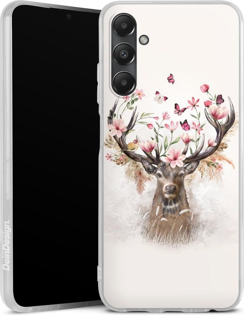 DeinDesign Handyhülle für Samsung Galaxy A05s Silikon Hülle Case Smartphone Schutzhülle Blumen Hirsch Tiere