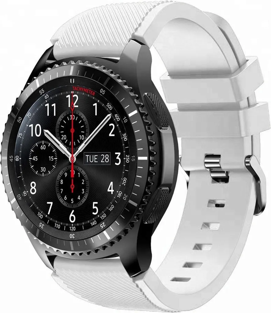 Bracciale 22mm Bianco Minimal per Samsung Gear S3 e Huawei Watch