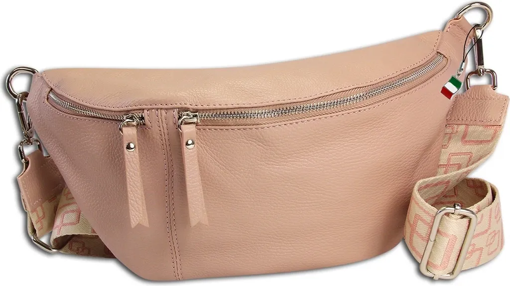 Sac banane en cuir rose Florence - Sacoche bandoulière OTF821A chic