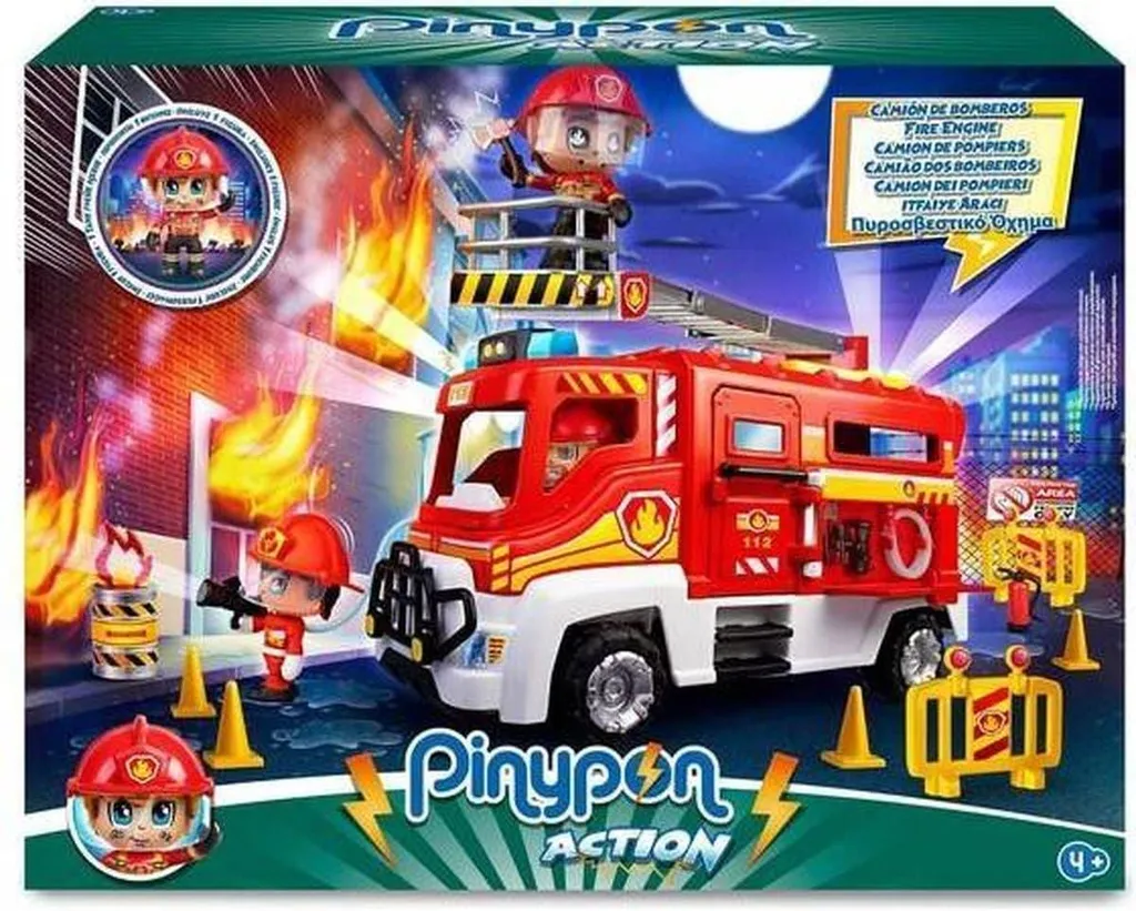 Camion pompiers Pinypon Action Famosa avec échelle extensible et outils
