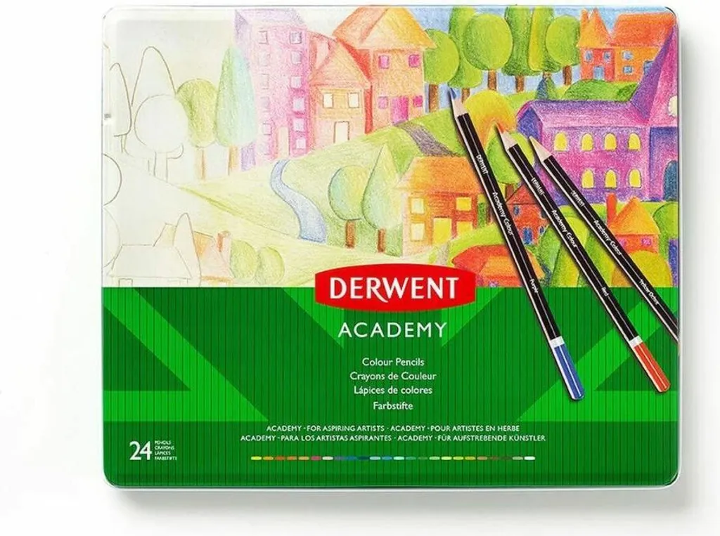 Crayons de Couleur Mine Résistante Derwent Academy 2301938 - Boîte de 24