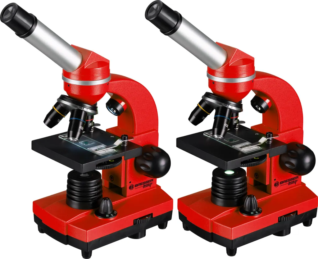 Microscope Junior 29 cm Rouge en Acier avec Coffret Complet 28 Pièces - 8