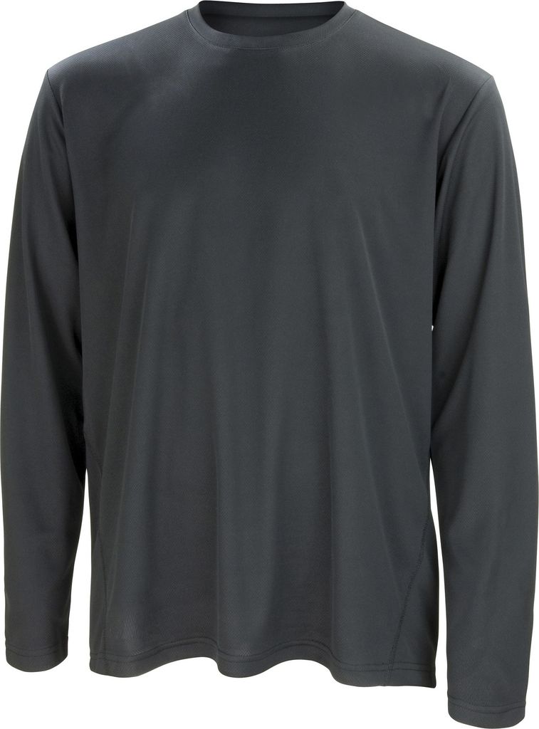 Spiro Herren T-Shirt Langarm Performance RW1493 (M) (Schwarz)