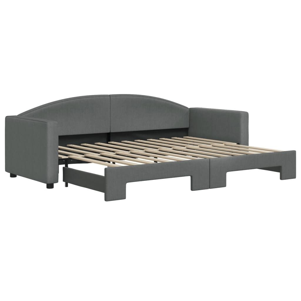 vidaXL Tagesbett Ausziehbar Dunkelgrau 80x200 cm Stoff