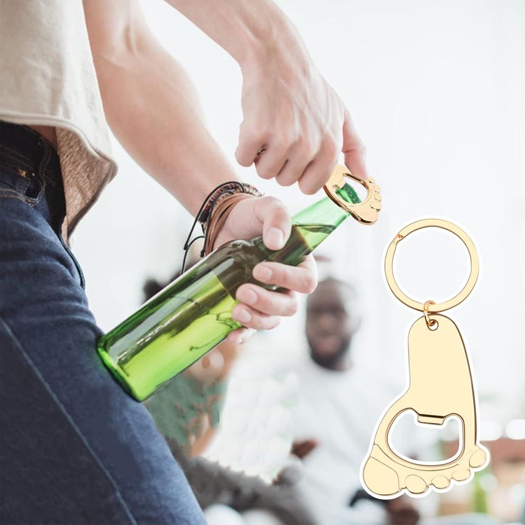 Flaschenöffner Schlüsselanhänger - 10 Stück - metallischer Flaschenöffner für Partys - kleiner Taschen Schlüsselanhänger zur Dekoration - F...