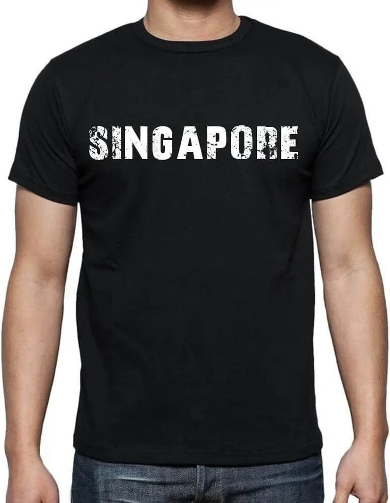 Herren Grafik T-Shirt Singapur – Singapore – Öko-Verantwortlich Vintage Jahrgang Kurzarm Lustige Druck Geburtstag Geschenk Mann