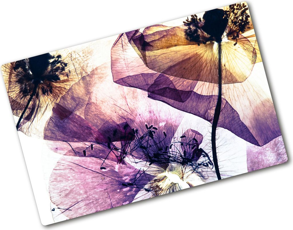 Tulup Glas Herdabdeckplatte - 80x52 cm - Glaskeramikkochfeld-Abdeckung Spritzschutz Glasabdeckplatte - Einteilig - Blumen & Pflanzen - Trockener Mo...