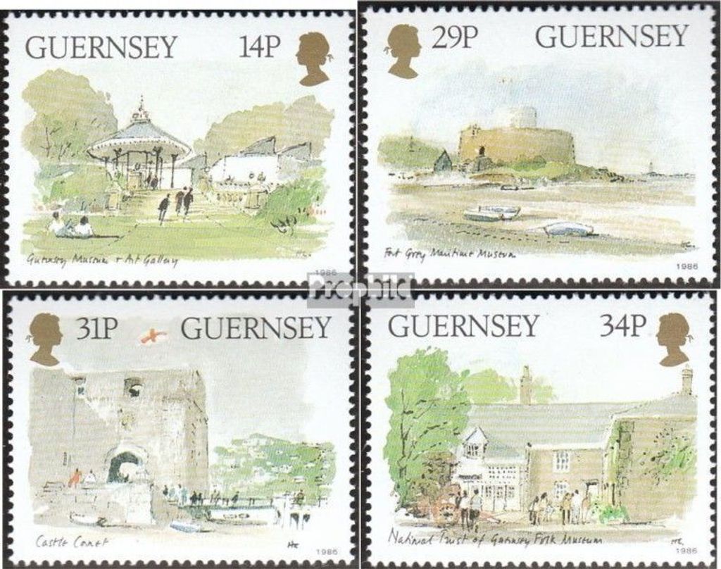 Briefmarken GB - Guernsey 1986 Mi 369-372 (kompl.Ausg.) postfrisch Museen