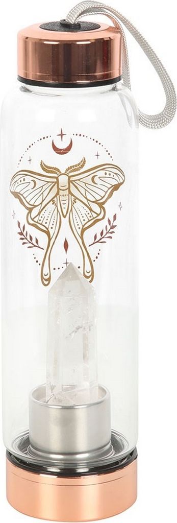 Something Different - Wasserflasche, Lunamotte, Klarer Quarz SD6558 (Einheitsgröße) (Transparent/Messing)