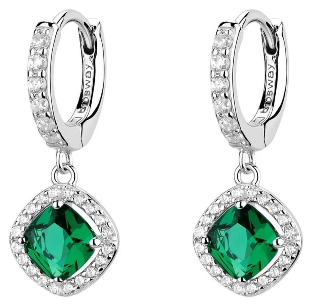 Créoles étincelantes zircons et dés Fancy Life Green FLG142 luxe chic