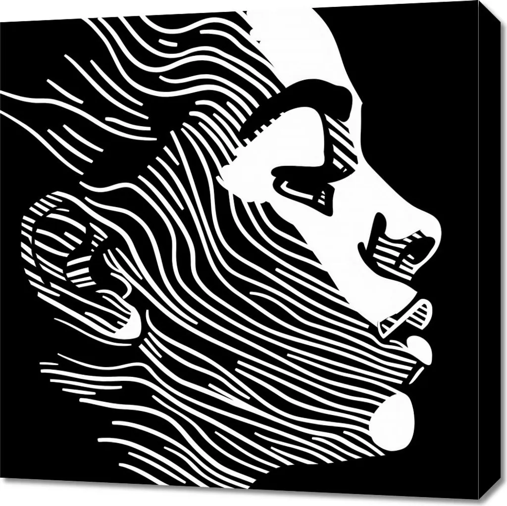 Tableau Image 60 x 60 cm Lignes expressives - Art mural moderne noir