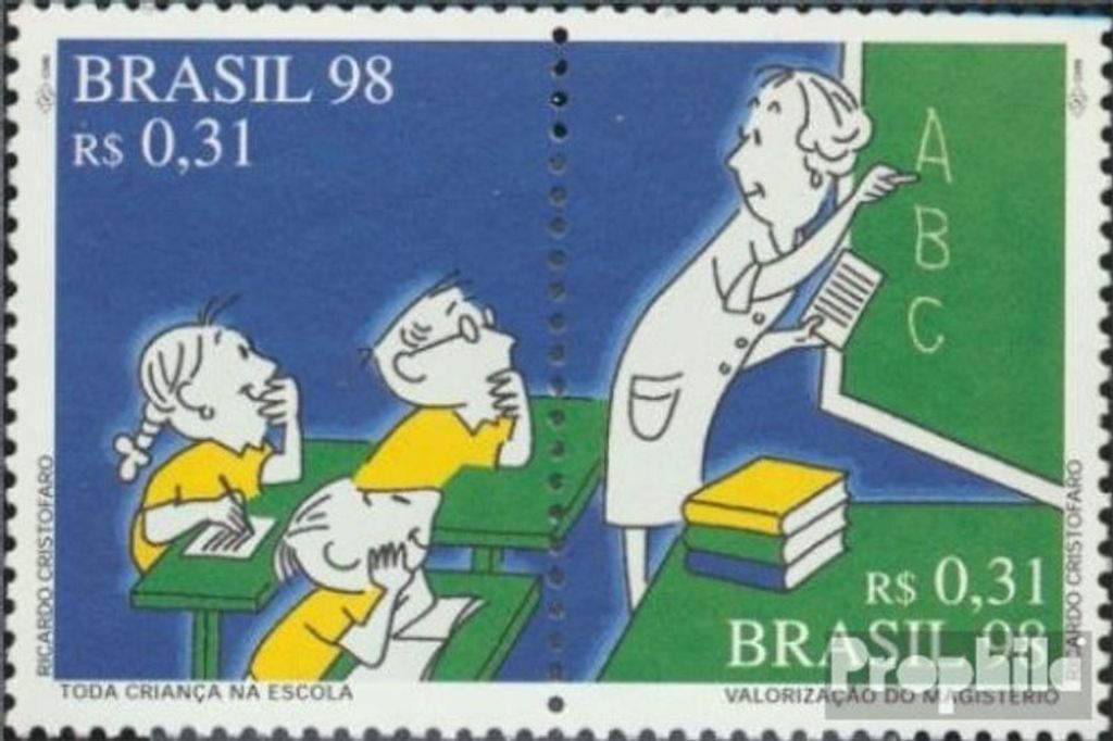 Briefmarken Brasilien 1998 Mi 2813-2814 Paar (kompl.Ausg.) postfrisch Verbesserung des Unterrichts