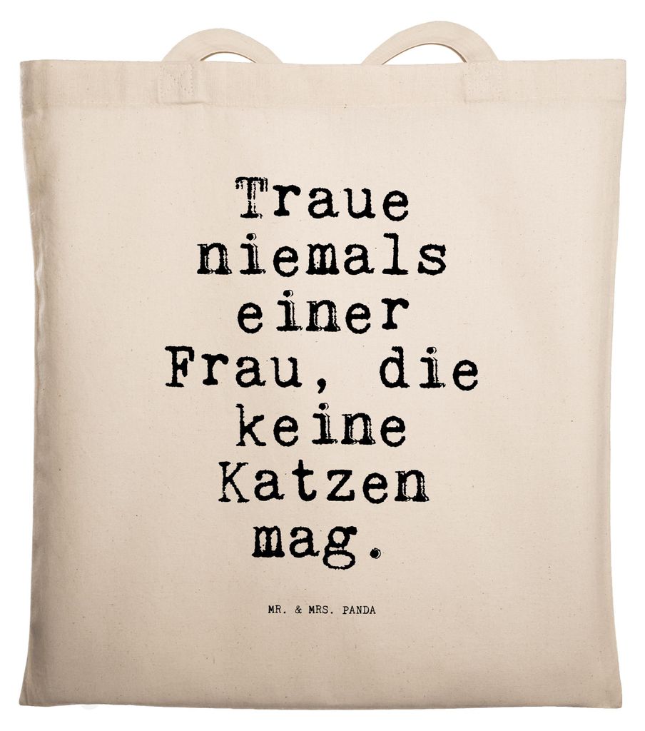 Mr. & Mrs. Panda Shopping Tasche Traue niemals einer Frau,... - Transparent - Geschenk, Frauchen, lustig, witzig, festival, Einkaufstüte, Uni, Ein...