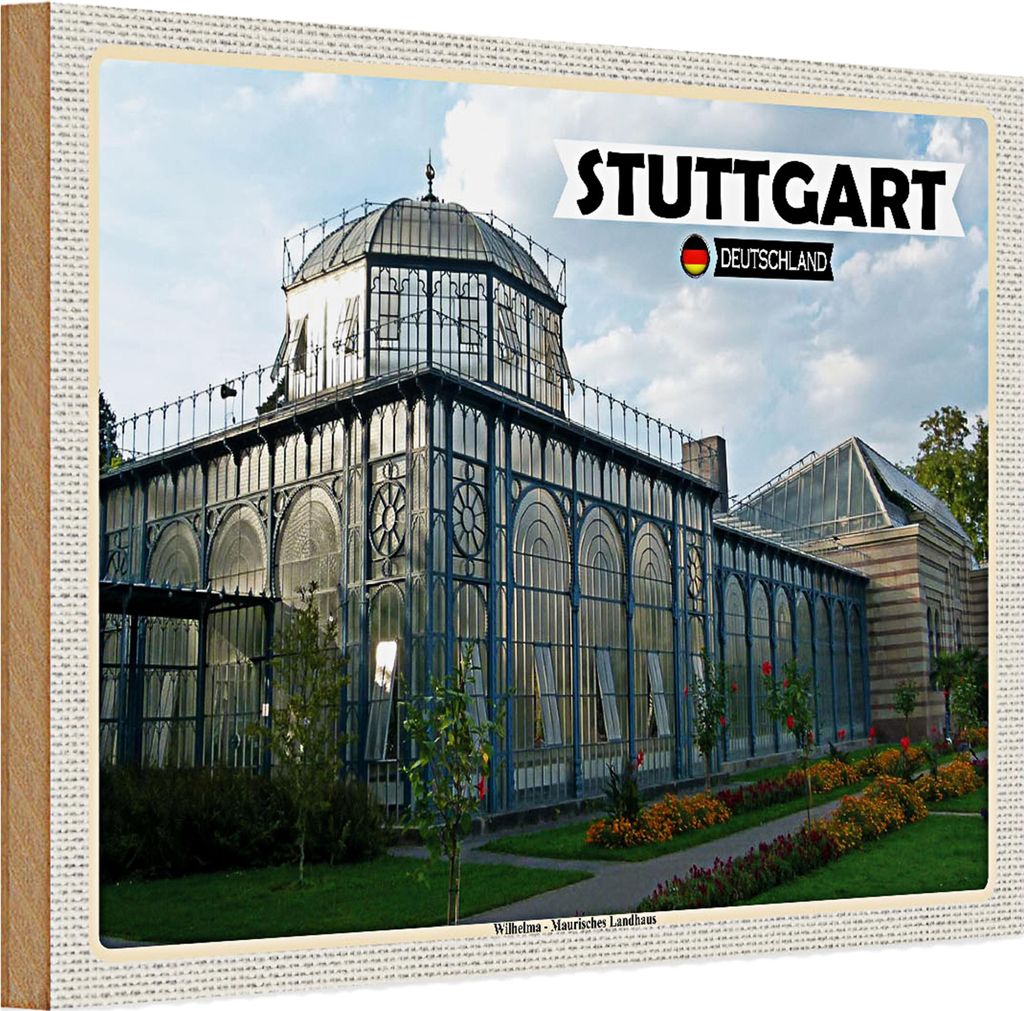 Holzschild Städte Wilhelma Maurisches Landhaus 30x20cm