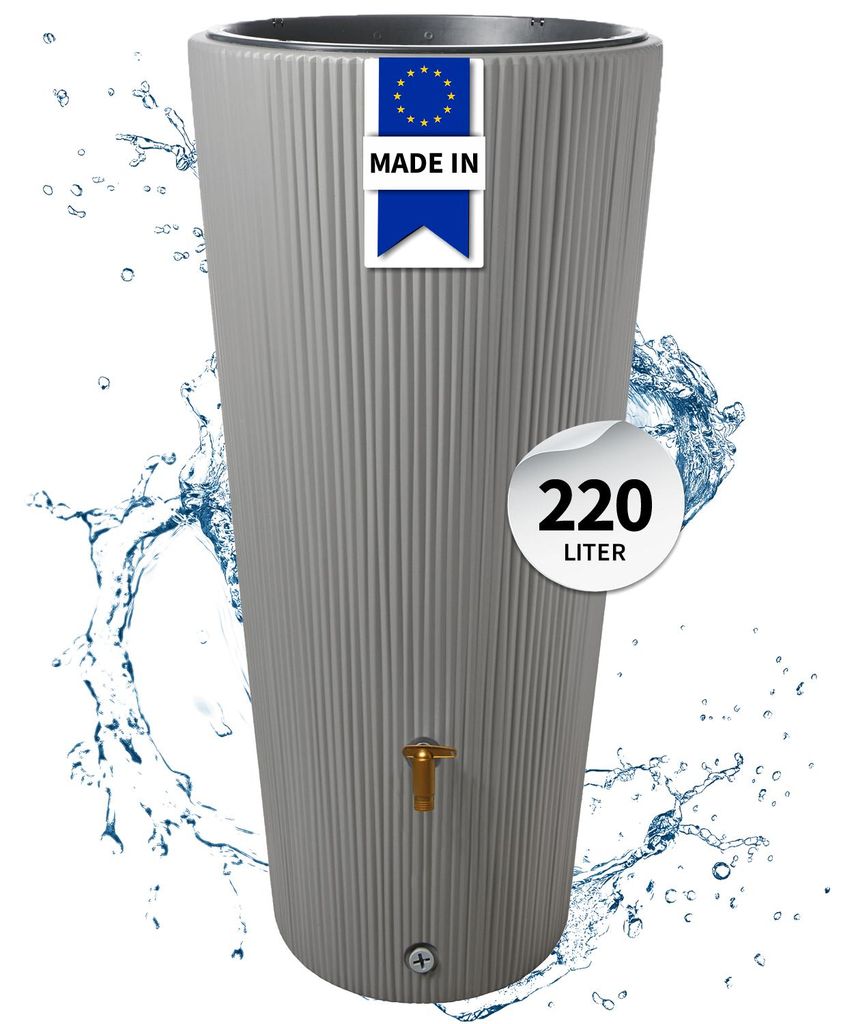 4rain VASO DECOR 2in1 regenton 220 L zinkgrijs incl. Productafbeelding 