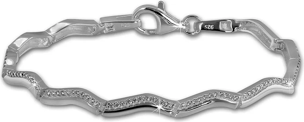 Bracelet SilberDream SDA461W en Argent 925 de 18,5cm Vague Blanche