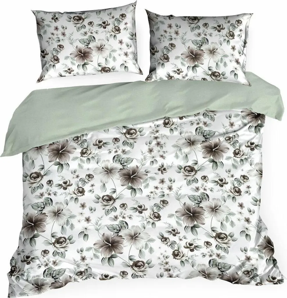 Janine Moments Biancheria Da Letto In Raso Makò – Copripiumino 155x220 Cm + Federa 80x80 Cm, Grigio Chiaro Di Luna, 100% Cotone