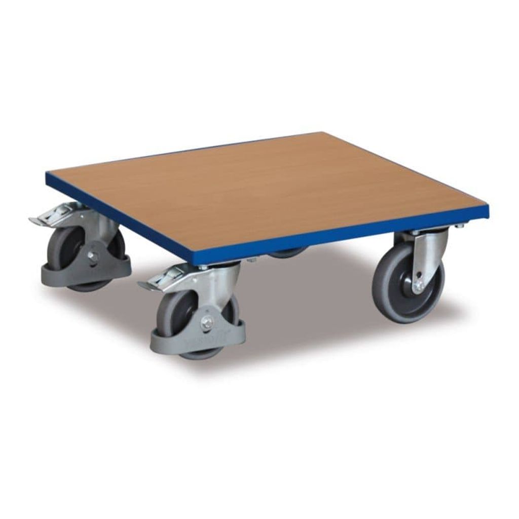 Kistenroller Holzboden 400 kg 500x500 mm Gummir.