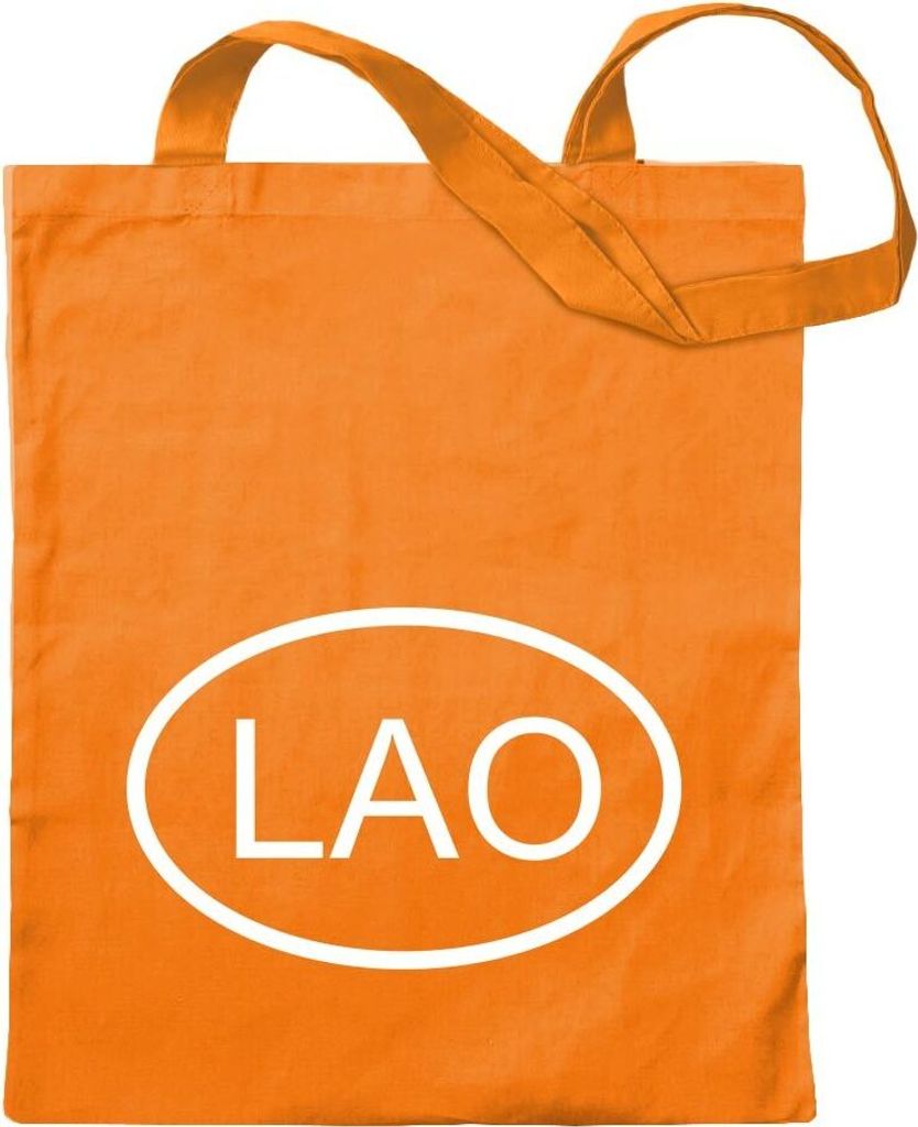 Kiwistar - Baumwolltasche - mandarin - Laos LAO - Tragetasche Stoffbeutel Umhängetasche langer Henkel