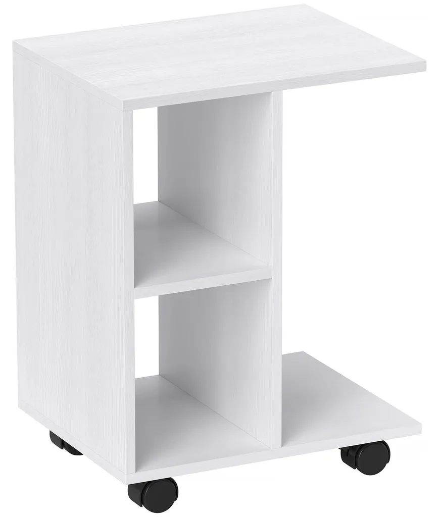 Table de lit blanche en C pour ordinateur, table d'appoint HOMCOM mobile