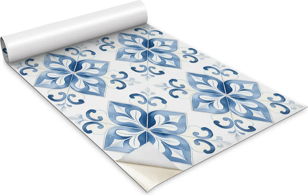Pellicola autoadesiva per mobili - pellicola decorativa - mobili da tavolo - tagliabile su misura - decorazione ad acquerello - 100 x 50 cm
