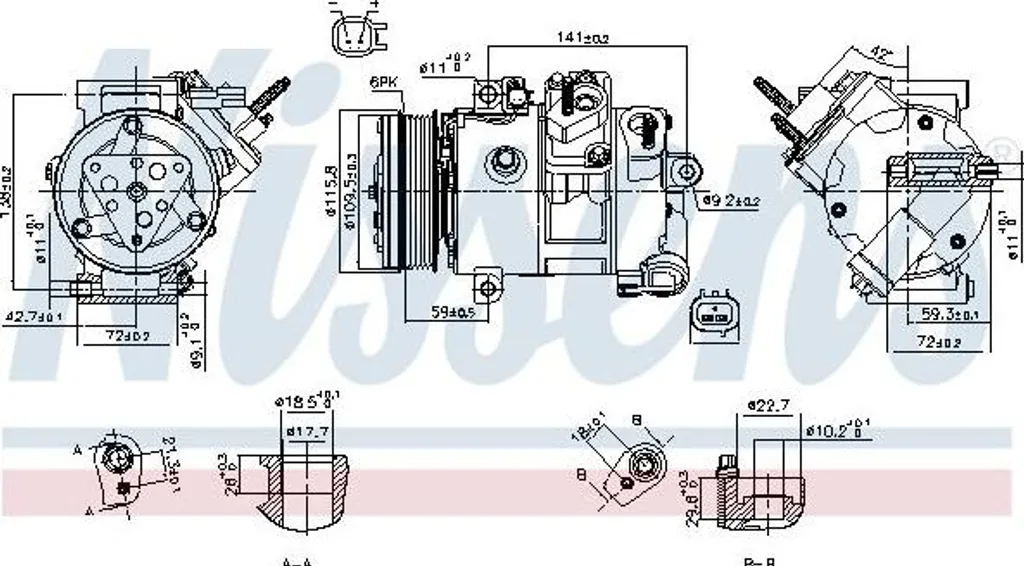 Compresseur clim pour Galaxy et Mondeo - Pièce de rechange NISSENS 890772