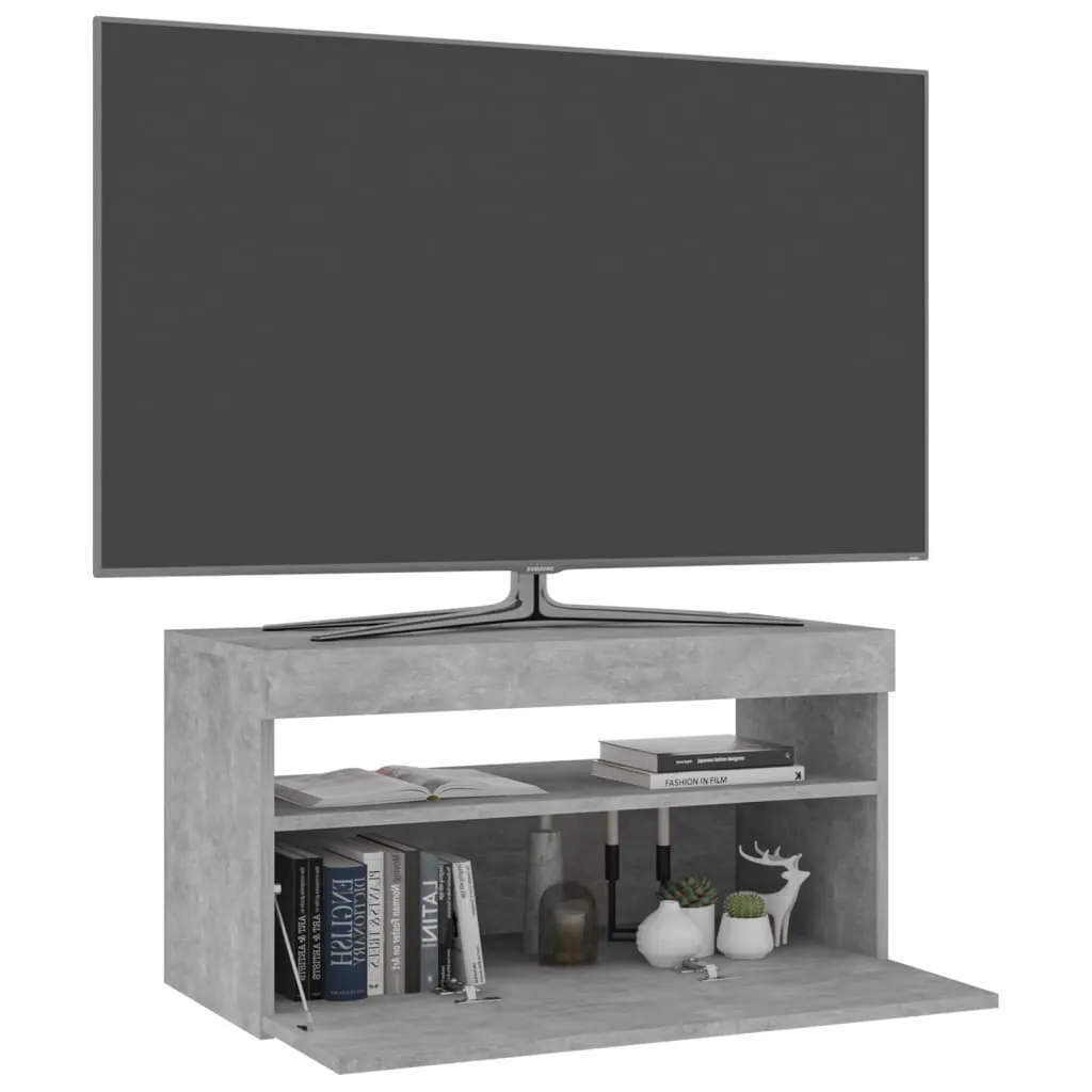 Mobile Porta TV Moderno LED Grigio Cemento vidaXL 75cm - 4