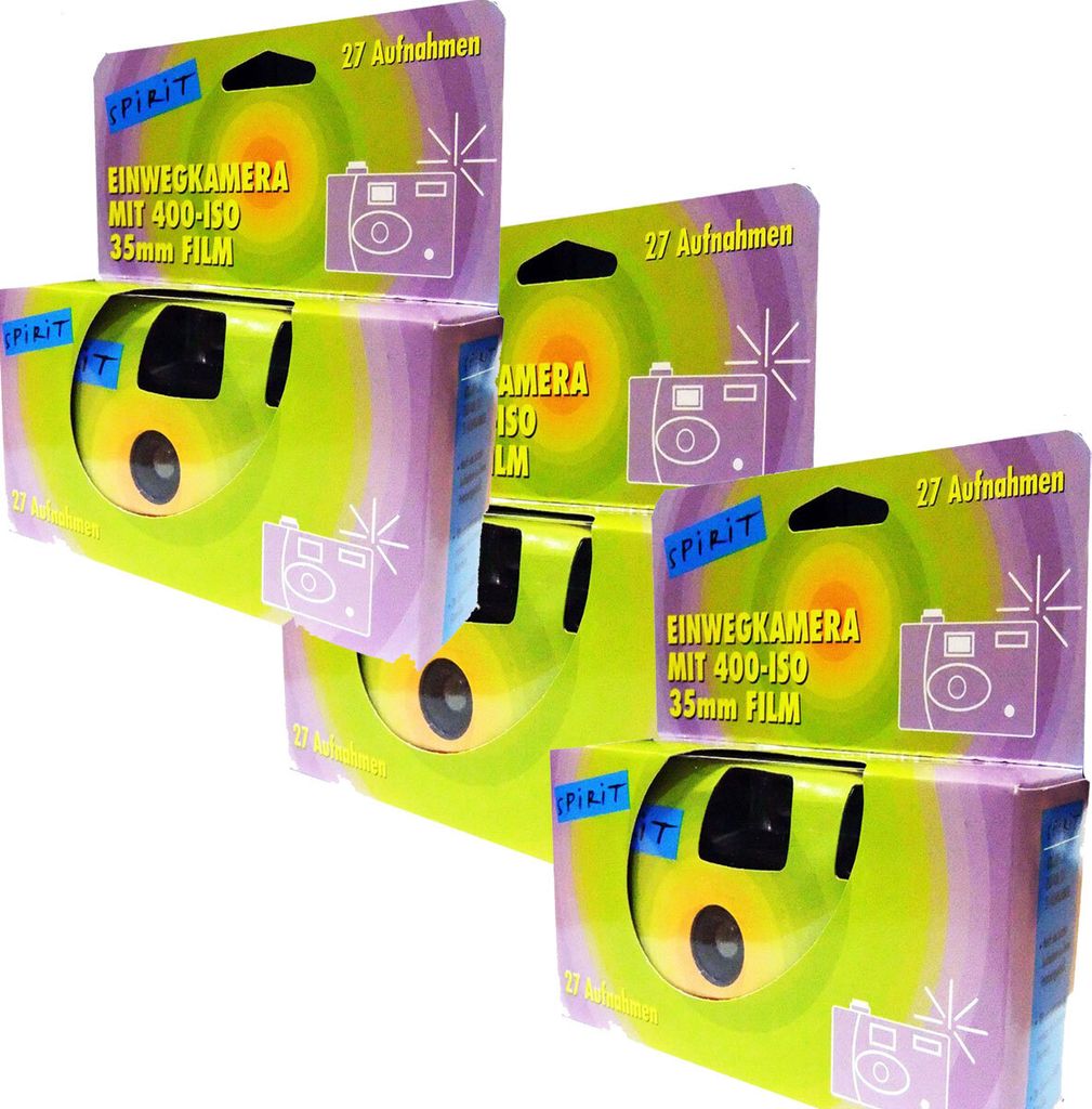 3x Einwegkamera Spirit grün/blau MHD 03.2026 Produktbild 