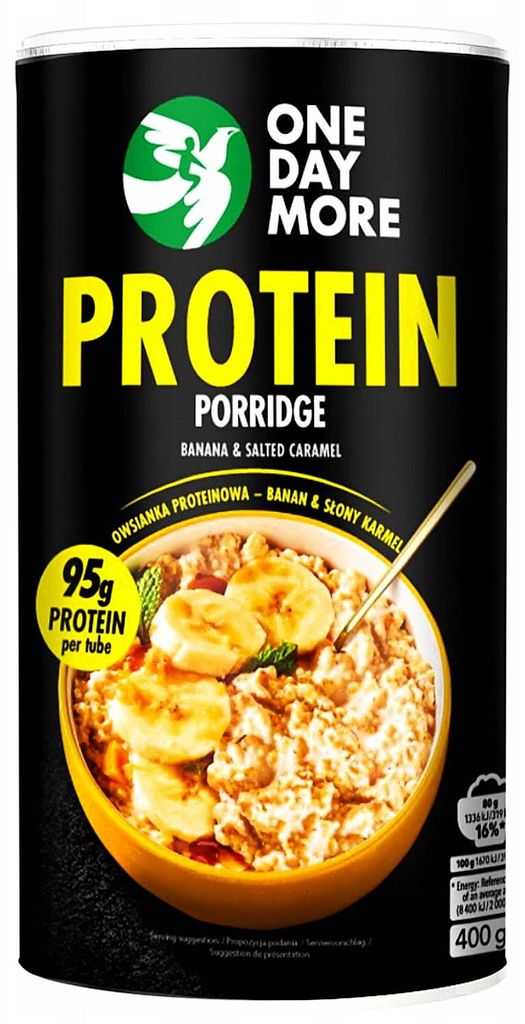 OneDayMore | Protein Porridge Banane Salzkaramell ohne Zuckerzusatz | Haferflocken mit Whey Protein, schnell zubereitet, 3 Minuten 450 g