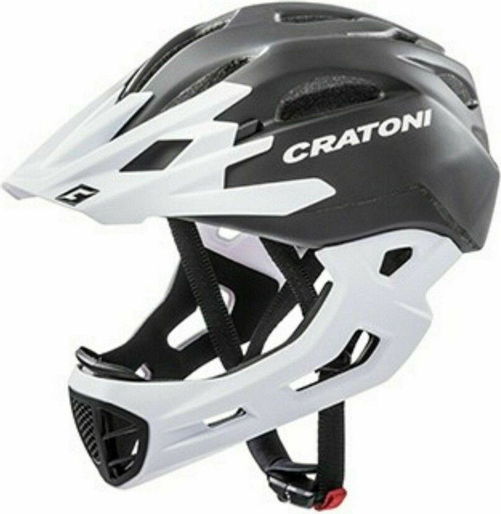 Cratoni C-Maniac Helm integral schwarz-weiß matt größe L-XL Produktbild 
