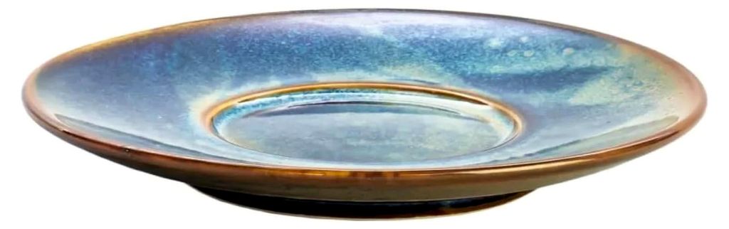 DEEP BLUE Espressotasse mit Untertasse, 13 cm, mikrowellen- und spülmaschinengeeignet, handgefertigtes Porzellan in Blau