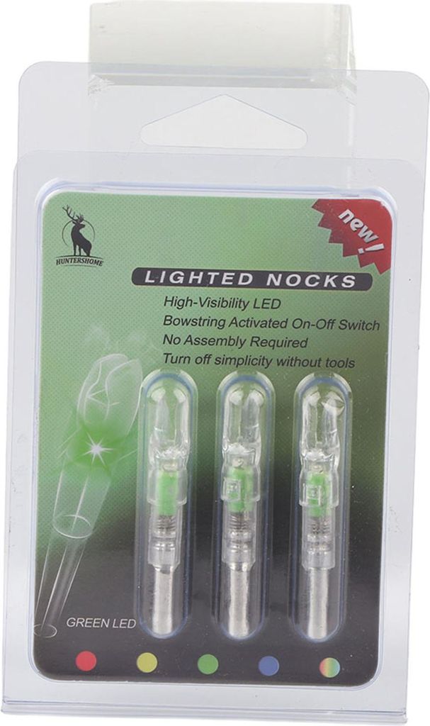 6,2 mm leichte Pfeil-LED-beleuchtete Nocke mit automatischem Klopfen, Zubehör für Bogenschießen-Pfeile, Grün