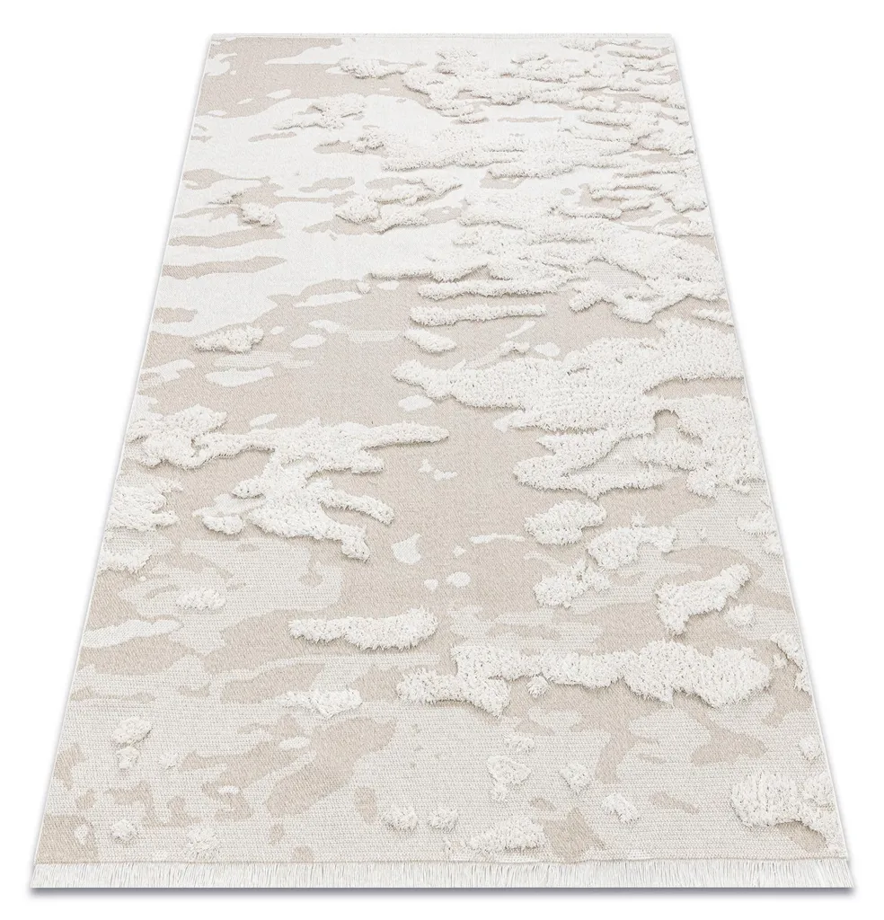 Tapis Beige 175x270 cm ECO SISAL MOROC - Effet Structurel à Franges