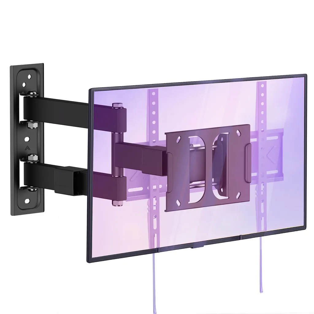 Bras mural TV inclinable et rotatif 90° pour écran plat 43 à 75 pouces