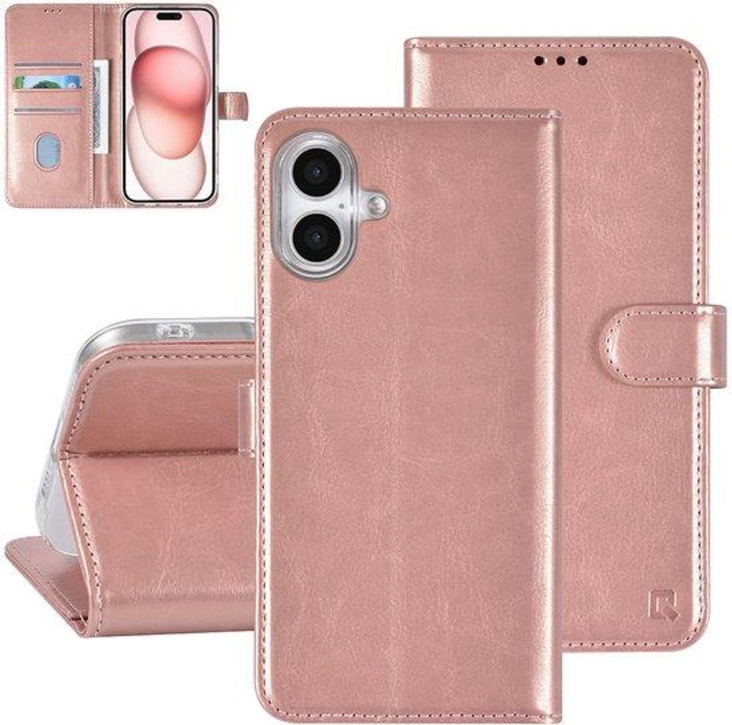 TUNIQ iPhone 16 Plus Hülle Book Case Roségold