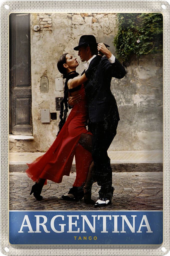 Blechschild Reise 18x12cm Argentinien Tango Straße Urlaub