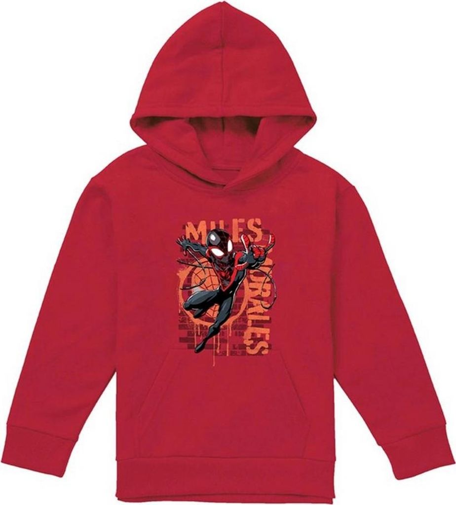 Spider-Man: Miles Morales - Kapuzenpullover für Kinder, Zum Überziehen TV24223 (116) (Rot)