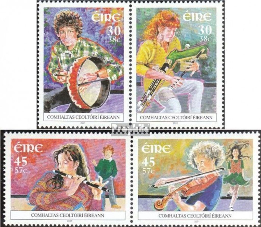 Briefmarken Irland 2001 Mi 1317-1320 Paare (kompl.Ausg.) postfrisch Musik