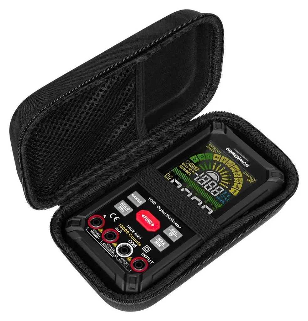 Ermenrich Zing TC40 Multimètre 82992 avec écran rétroéclairé et Data Hold