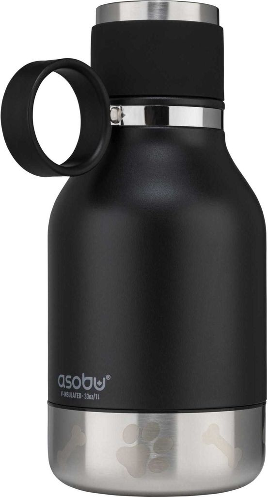 Asobu Dog Bowl Bottle Schwarz, 0.975 L
