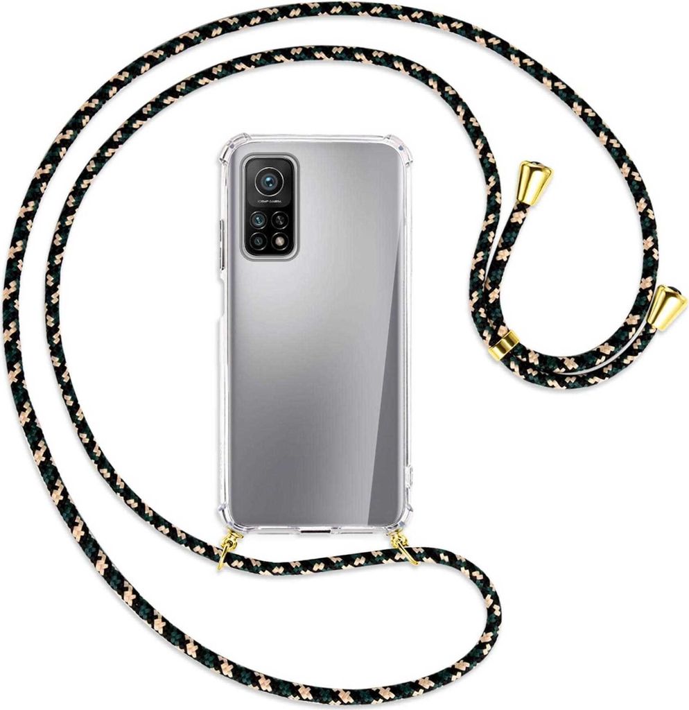 Handykette Backcover-Schutzhülle mit Band (Metall goldfarben) für Xiaomi Mi 10T (Pro) 5G - camouflage