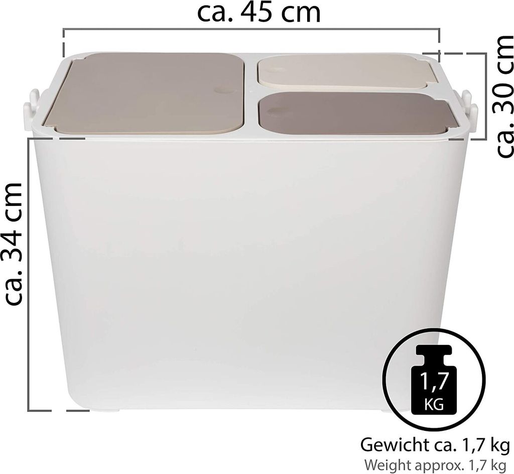 ONVAYA® Mülltrennsystem Ben | 36 Liter | Mülltrennung mit Produktbild 2