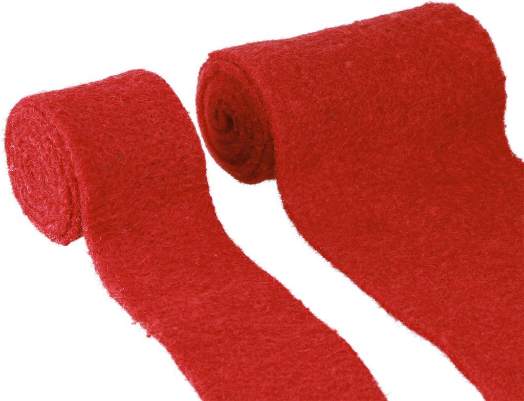 Rotes Filzband Wollband 7/15cm 1m 2er-Set für Deko & Basteln