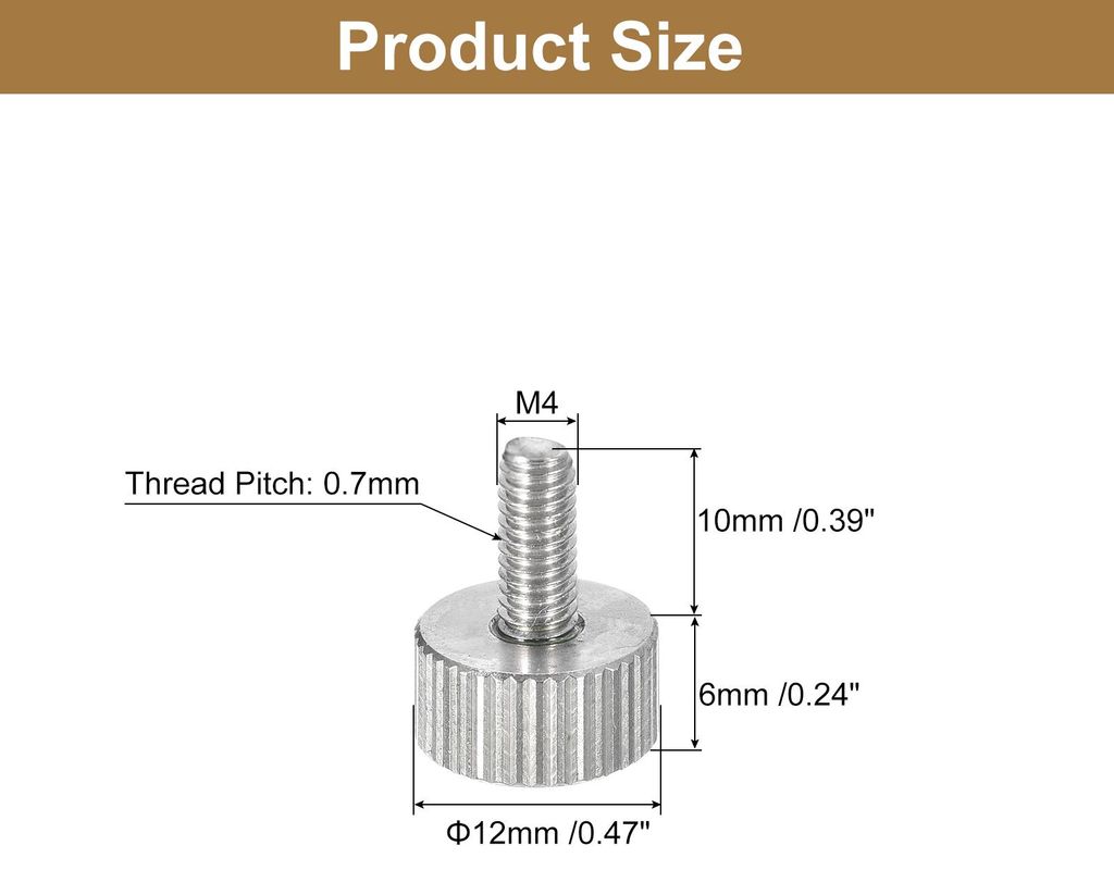M4x10mm ger?ndelte Daumenschrauben, 5 Stš¹ck 304 Edelstahl flache ger?ndelte Kopf vollst?ndig Gewindeschrauben Bolzen Griffkn?pfe Befestigungsele...