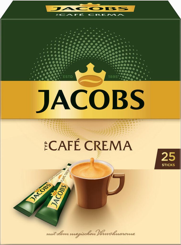 Jacobs löslicher Kaffee Café Crema, 25 Instant Kaffee Produktbild 1