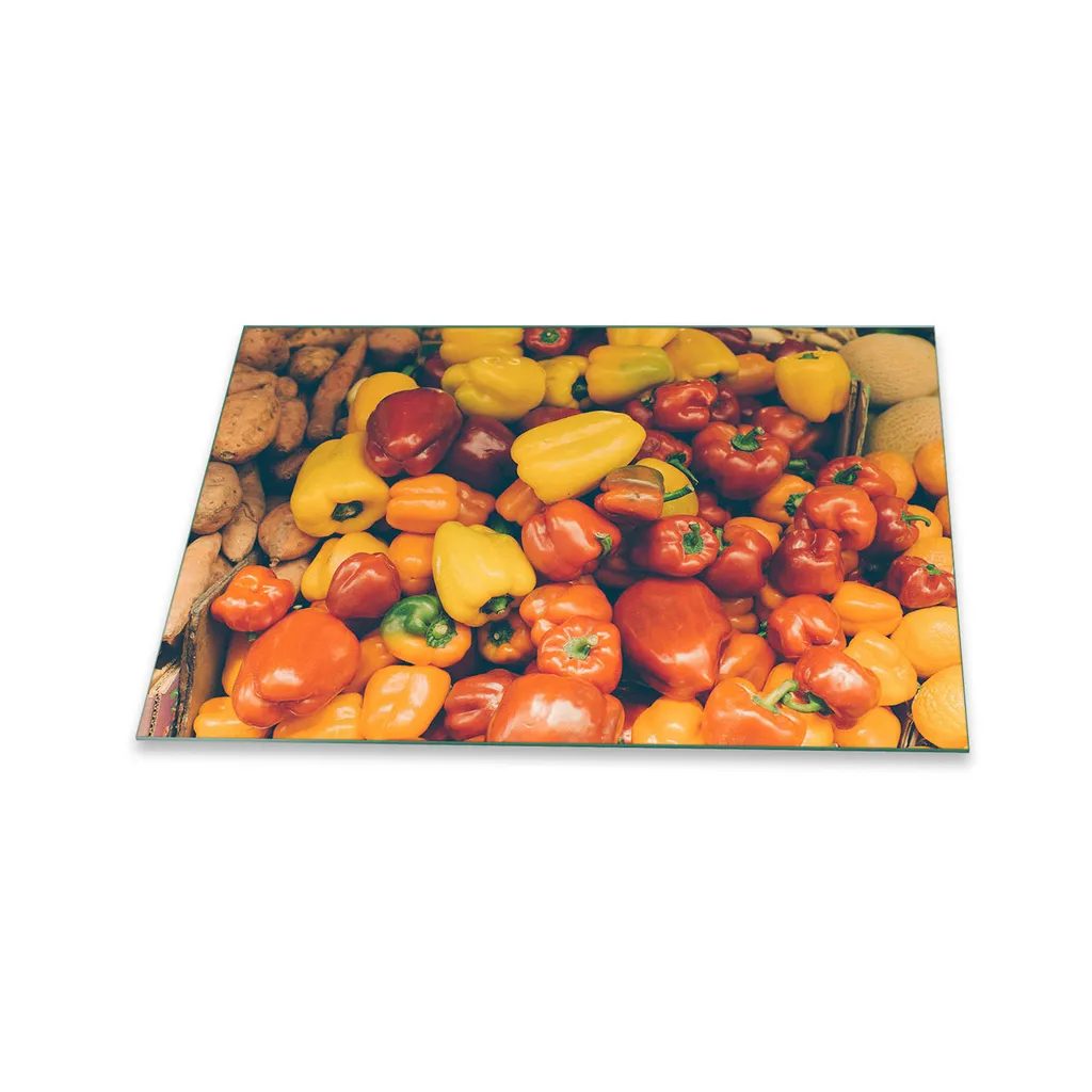 Piastra Copri Fornelli 80x52 Vetro Rosso Paprika - Design e Protezione