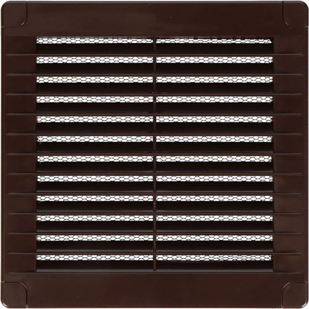 Quadratisches Lüftungsgitter mit Stopfen 150x150x7mm ABS Braun