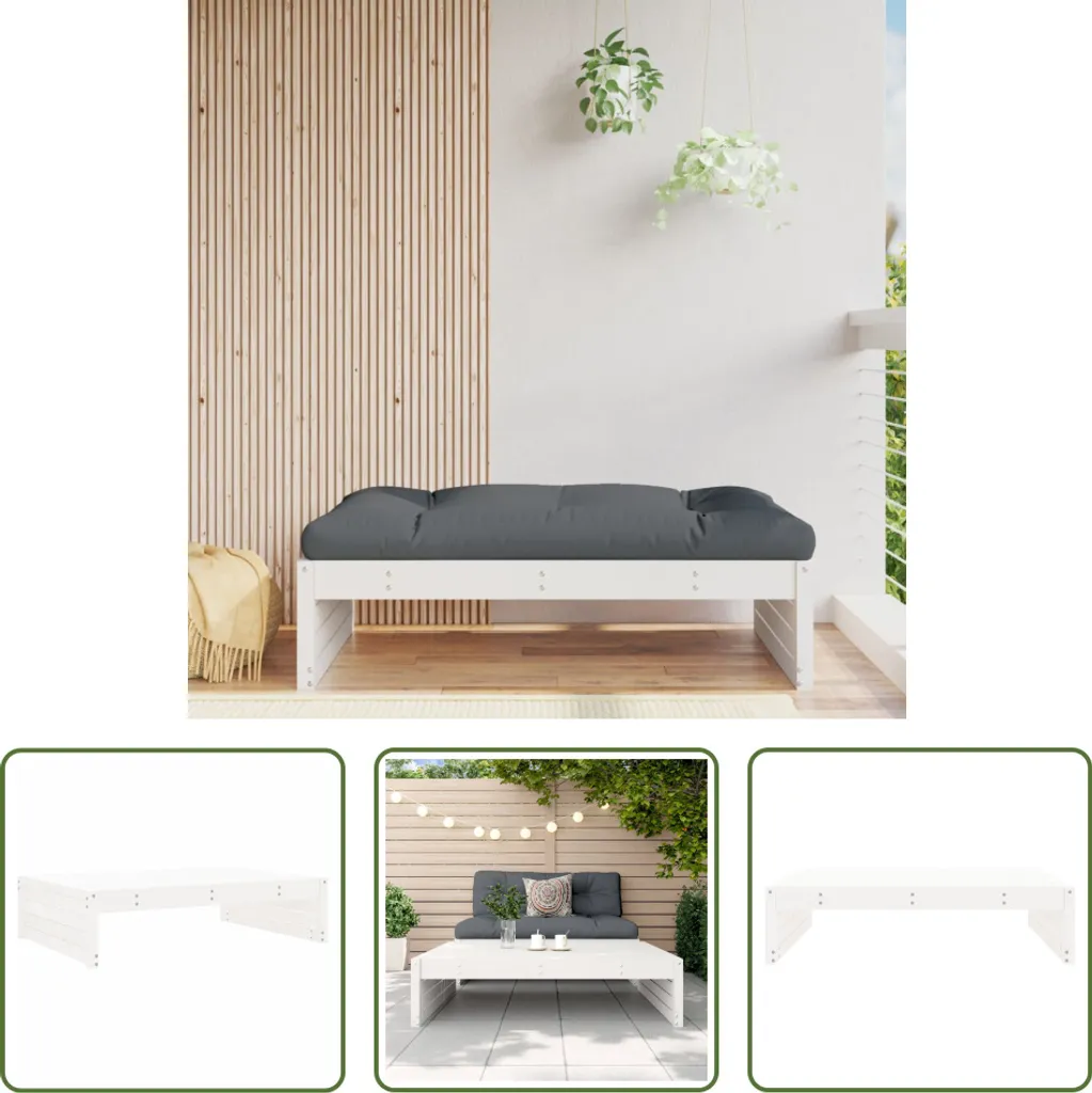 Sgabello da Esterno Bianco 120x80 Legno Pino Massiccio | Arredo Famiglia