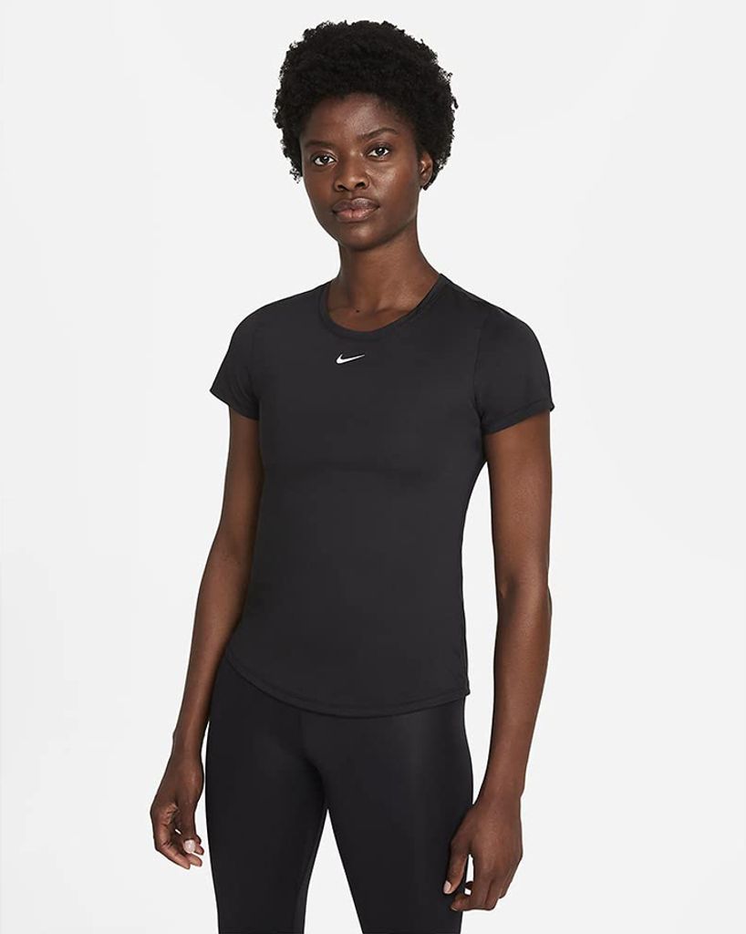 Nike W Nk One Df Ss Slim Top Black/White L Produktbild 3